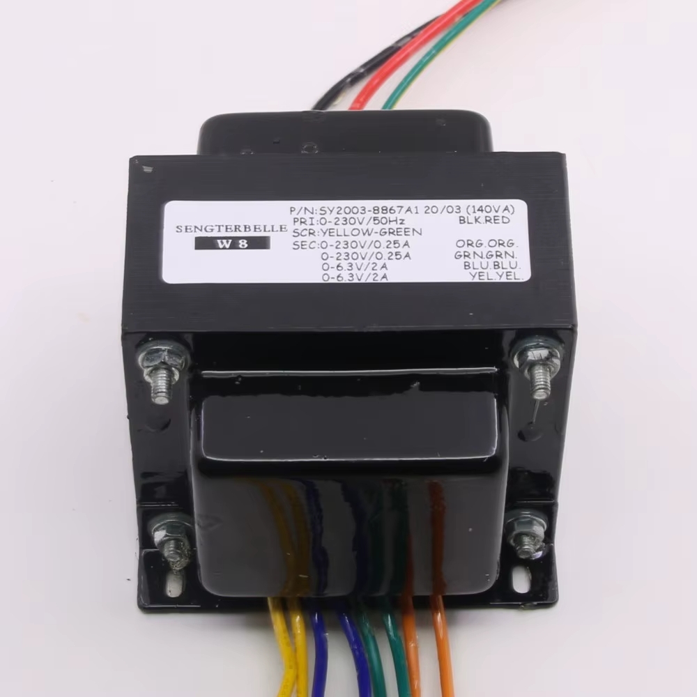 1 x transfo alim pour SE EL34 ou autre, 140W, prim.230V, sec. 230V 250mA, 6,3v 2A + 0-6,3V 2A, NEUF