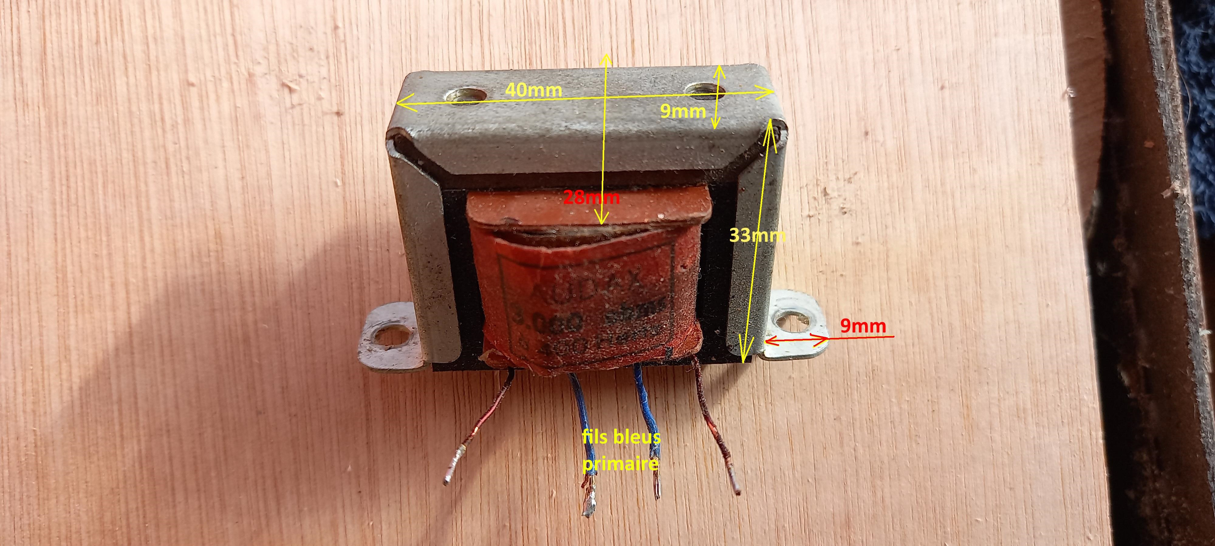 Transfo de sortie Audax occasion, Single Ended, 3W, 3KΩ/5Ω, parfait état de fonctionnement