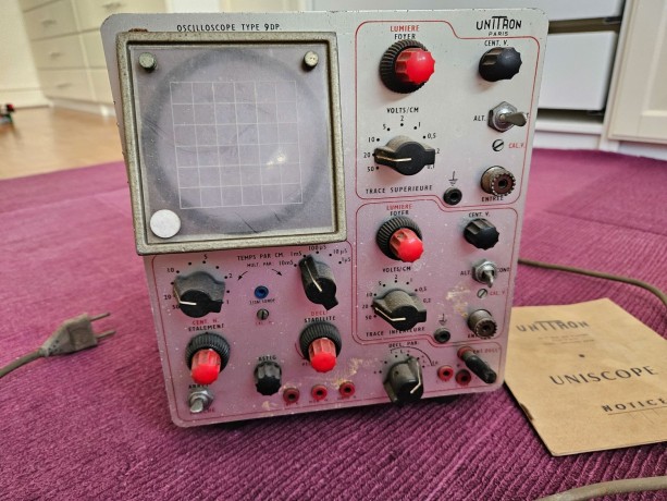 oscilloscope-vintage-unitron-paris-type-9dp-uniscope-appareil-de-mesure-electronique-avec-notice-big-4