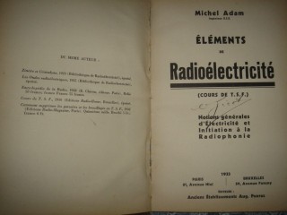 MICHEL ADAM - ÉLÉMENTS DE RADIO-ÉLECTRICITÉ